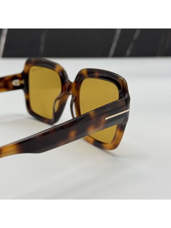 NEW TOM FORD KAYA TF1082 53E HAVANA/YELLOW WOMEN SQUARE SUNGLASSES FT1082 main image 5